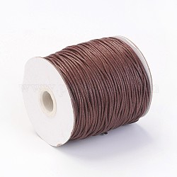 Воском хлопчатобумажная нить шнуры, седло коричневый, 1.5 мм, около 100 ярдов / рулон (300 фута / рулон)