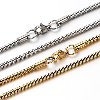 304 serpent d'acier inoxydable bracelets chaînes, avec fermoir pince de homard, couleur mixte, 7-1/2 pouce ~ 7-5/8 pouces (190~195 mm), 2.5mm