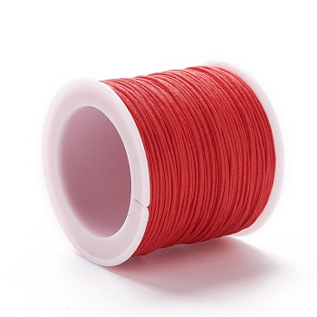 Fil de nylon tressé, matériel de bricolage pour la fabrication de bijoux, rouge, 0.8mm, 100 yards / rouleau