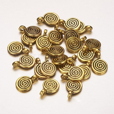 Charm - Swirl, Antique Gold