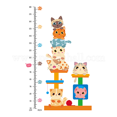 Kitty theme Kids Growth scale  Kids growth chart, Wall growth