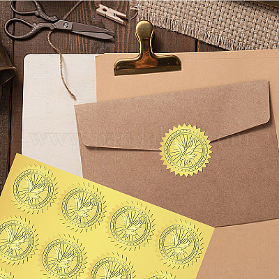 Embossed Seal Stamp Stickers Gold Sliver Certificate Award Sticker for  Envelope Wedding Party Gift Business Decoration