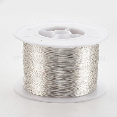 Round Copper Beading Wire for Jewelry Making Long-Lasting Plated Silver 28  Gauge 0.3mm 