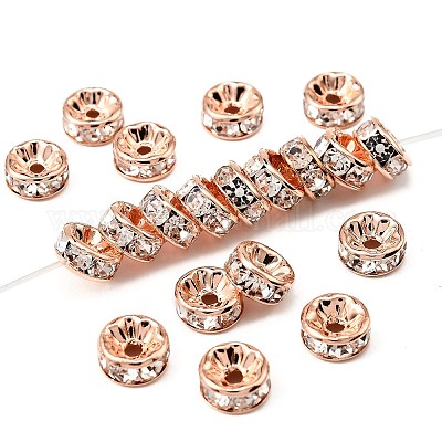 Messing Strass Zwischen perlen&nbsp;X-RB-A014-Z8mm-01RG-NF-1
