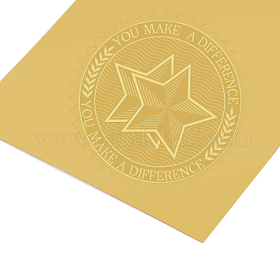 Wholesale Self Adhesive Gold Foil Embossed Stickers 