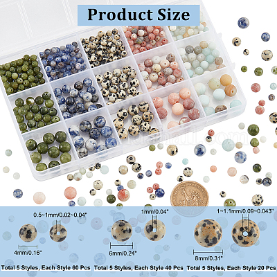 New 200pcs Round Cracked Glass Beads 8mm Assorted Crystal Beads With  Colored Hole Natural Loose Beads For Jewelry Making Bracelet Necklace  Earrings