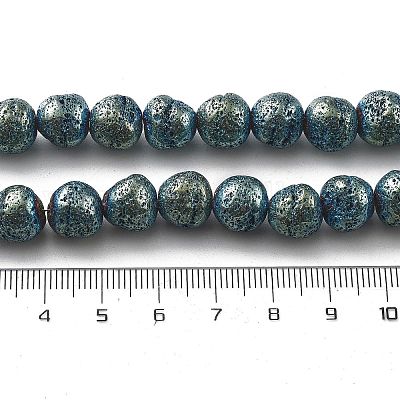 Galvanisierte natürliche Lavasteinperlenstränge&nbsp;G-A251-D01-01A-1