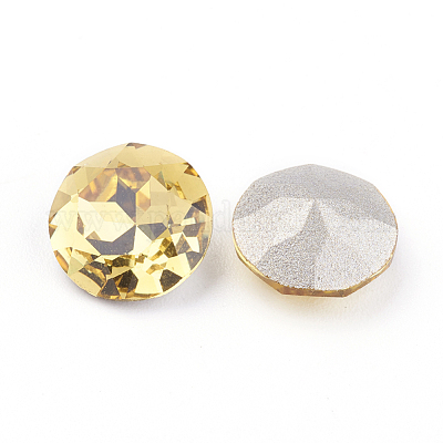 Cabochons de strass pointu dos et dos plaqué en verre&nbsp;RGLA-J012-10mm-226-1