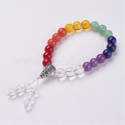 Natural Gemstone Beads Stretch Bracelets BJEW-JB02894-1