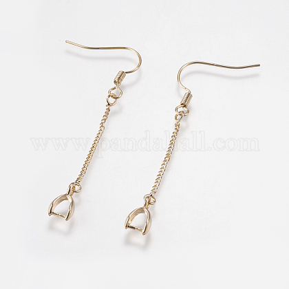Brass Earring Hooks X-KK-I618-26G-RS-1