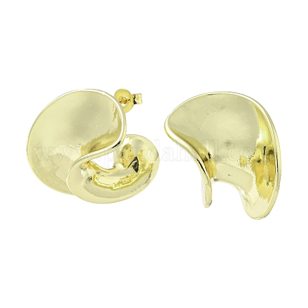 Boucles d'oreilles torsadées en laiton plaqué à crémaillère EJEW-Z035-05G-1