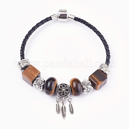 Bracelets en perles de tigre naturel BJEW-O162-G05-1