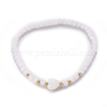 Faceted Glass Beaded Stretch Bracelets BJEW-JB05485-02-1