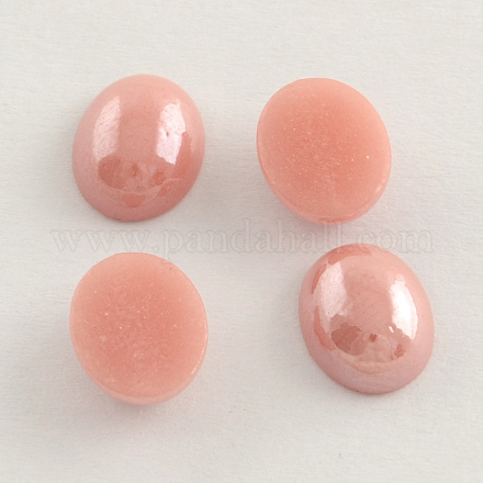 Pearlized Plated Opaque Glass Cabochons PORC-S804-10x14-03-1