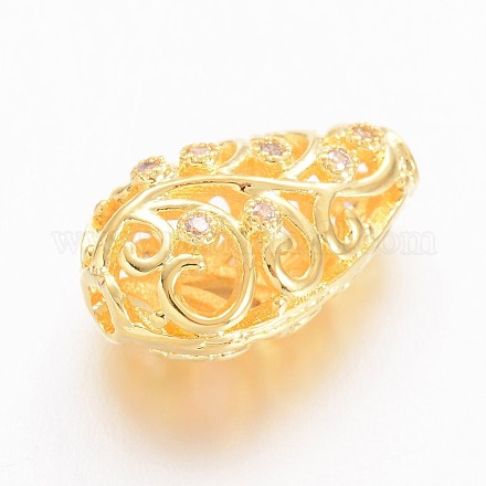 Perline zirconi micro pave  in ottone&nbsp;ZIRC-K031-02G-1