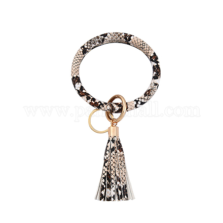 Schlüsselanhänger aus PU-Kunstleder mit Schlangenledermuster KEYC-PW0009-08H-1