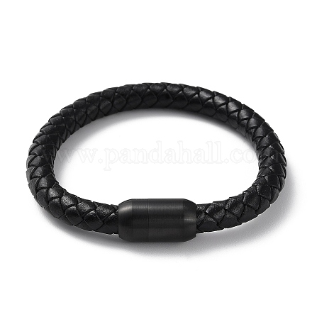 Leather Braided Round Cord Bracelet BJEW-F460-03EB-1