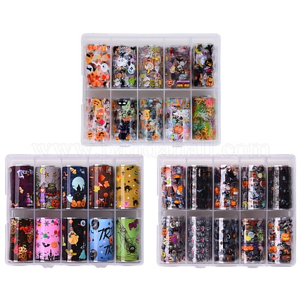 3 caja 30 estilos pegatinas de transferencia de arte de uñas con temática de halloween MRMJ-R091-19-1