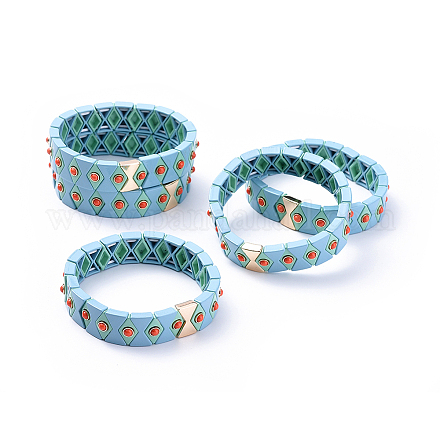 (vendita di fabbrica di feste di gioielli) braccialetti elastici per piastrelle BJEW-K004-16B-1