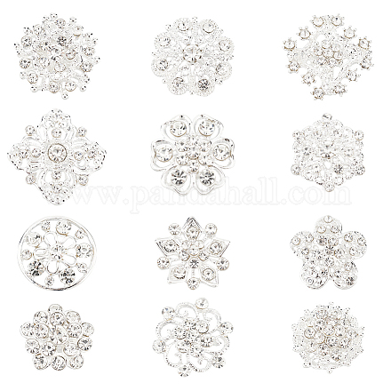 Ph pandahall klare Strass-Kristall-Blumen-Broschen für Hochzeitsfeier JEWB-PH0001-25-1