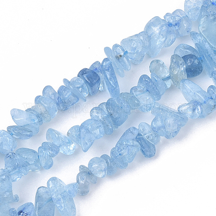 Chapelets de perles en aigue-marine naturelle G-S363-019-1
