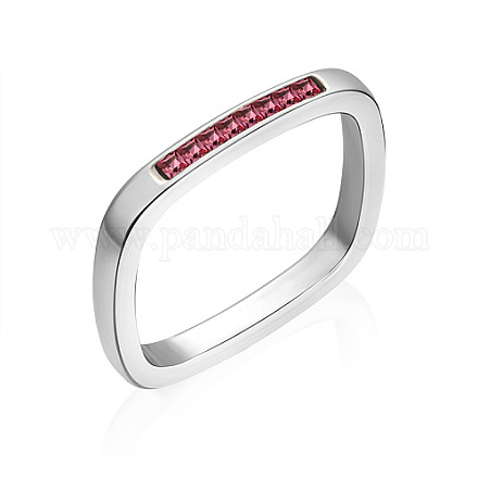 ステンレス鋼のラインストーンの指輪304個  長方形  インディアンサイアム  ワイド：3mm DV7785-2-1