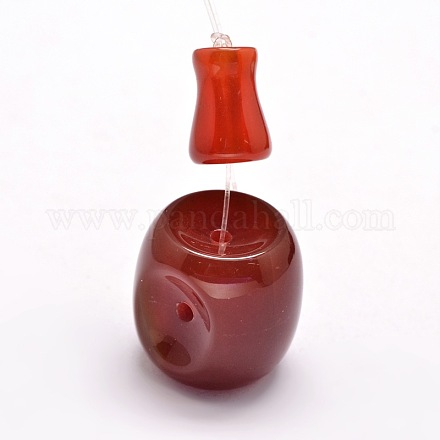 Натуральный агата Gemstone 3-дырочные гуру шарики для буддийского изготовления ювелирных изделий G-L409A-09-1