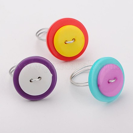 Смолы плоские круглые кольца кнопки RJEW-JR00071-1
