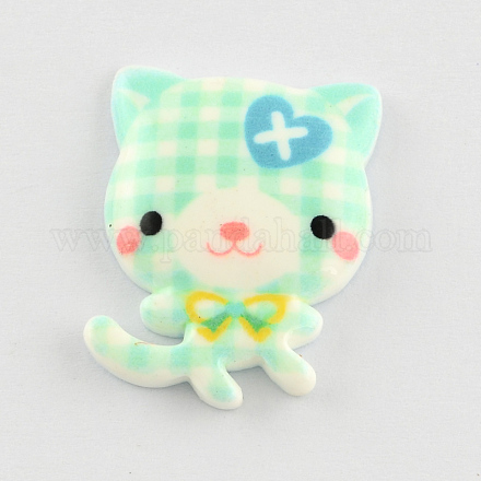 Scrapbook Embellishments Flatback Cute Cartoon Cat Plastic Resin Cabochons CRES-Q152-05-1