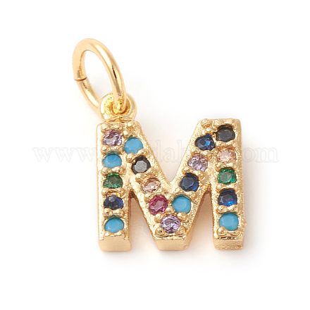 Brass Micro Pave Colorful Cubic Zirconia Charms X-ZIRC-F092-01-M-1