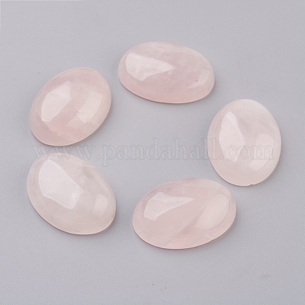Cabochons à fond plat en quartz rose naturel X-G-G741-30x40mm-21-1