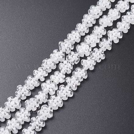 Chapelets de perle de millefiori en verre manuelles LAMP-J035-8mm-42-1