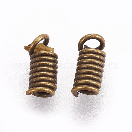 Iron Coil Cord Ends IFIN-WH0036-01AB-1
