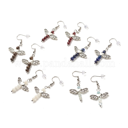 Boucles d'oreilles pendantes ange en alliage EJEW-JE04872-1
