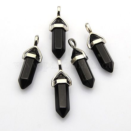 Natural Bullet Gemstone Double Terminated Pointed Pendants G-N0122-01-1