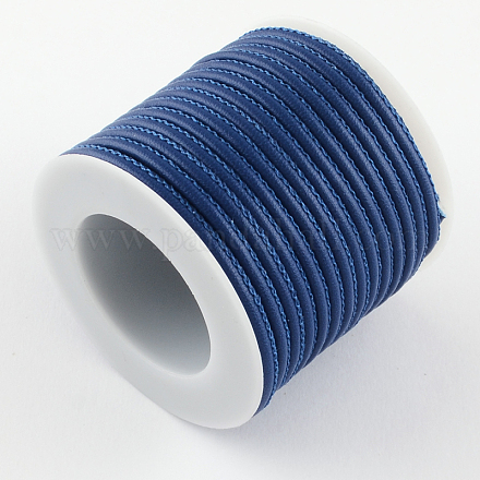 Imitation Leather Round Cords with Cotton Cords inside LC-R008-03-1