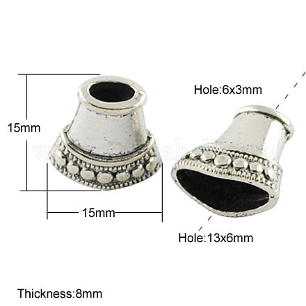 Tibetan Style Bead Cones TIBEB-A124175-AS-LF-1