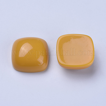 樹脂カボション  正方形  ゴールデンロッド  14.5~15x14.5~15x7~7.5mm RESI-WH0008-06C-1