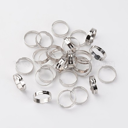 Fornituras base del anillo almohadilla hierro platino ajustable X-E145Y-1