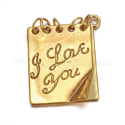 Ideas for Valentines Day Gifts for Him Zinc Alloy Love Note Pendants PALLOY-A15463-AG-FF-1