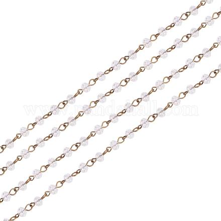 Handmade Glass Faceted Rondelle Beads Chains AJEW-PH00498-01-1