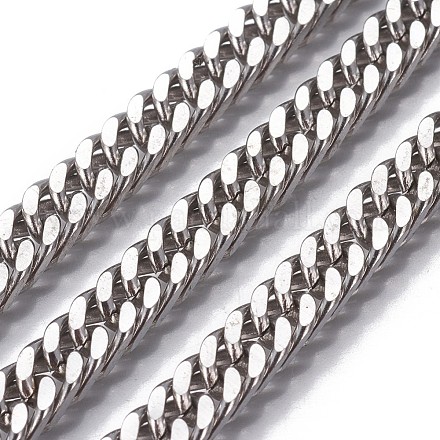 201 Stainless Steel Cuban Link Chains CHS-P007-23P-1