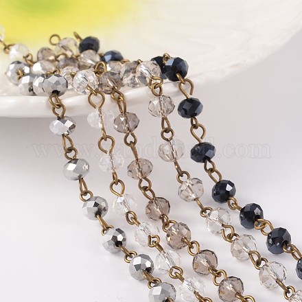 Chaînes de perles en verre manuelles pour la fabrication de bracelets et colliers AJEW-JB00172-1