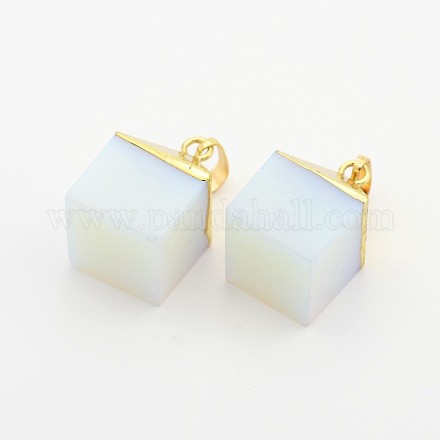 Opalite Cube Pendants G-J291-01-1