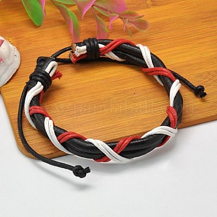 Leather Cord Bracelets BJEW-A064-A02-1