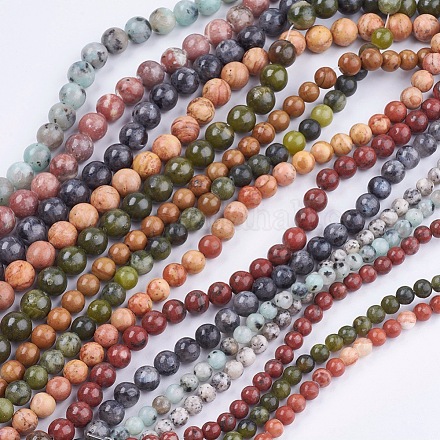 Brins de perles de pierres naturelles mélangées G-K040-01-1
