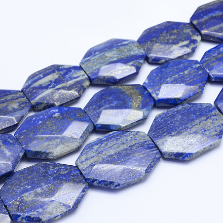Chapelets de perles en lapis-lazuli naturel G-F530-01-32x28mm-1