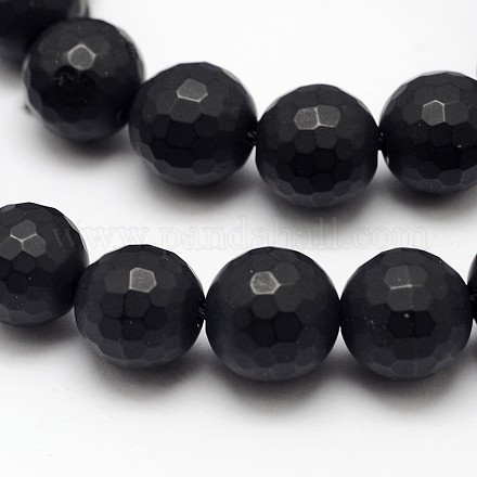 Chapelets de perles perles en agate noire naturelle G-D710-6mm-06-1