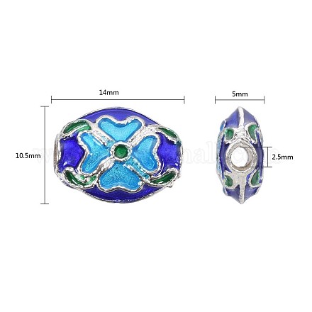 Perlas de esmalte de aleación de estilo chino ENAM-P160-21B-S-1