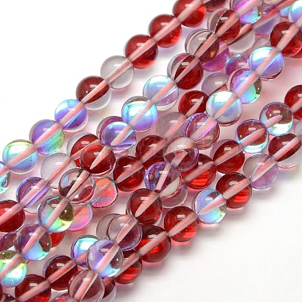 Synthetic Moonstone Beads Strands G-F143-6mm-10-1